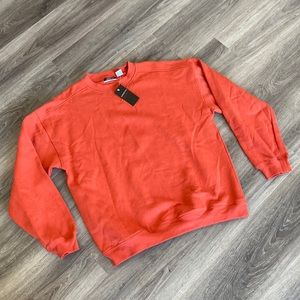 NWT women’s orange sweater size large Leslie fay sport soft